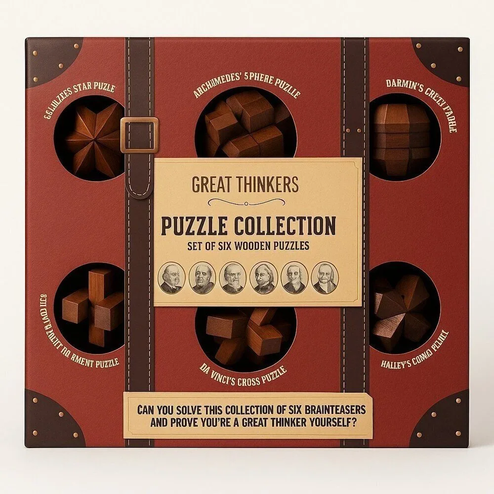 Great Thinkers Puzzle Collection - Set 6 Wooden Puzzles by Professor Puzzle